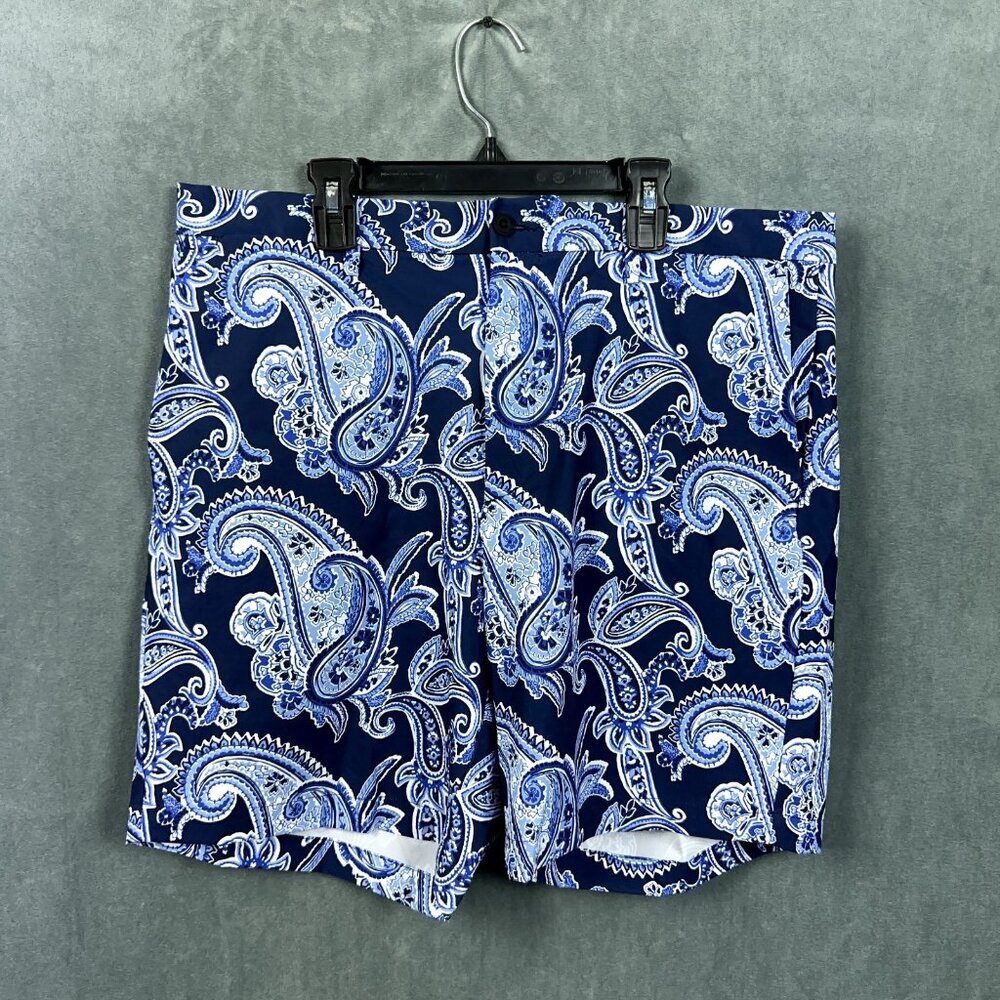 Polo Ralph Lauren Golf Shorts Mens 38 Blue Paisley Straight Fit Stretch NWOT